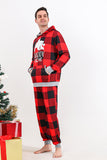 Kerstmis Familie Rode Grid Beer Print Pyjama Set