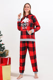 Kerstmis Familie Rode Grid Beer Print Pyjama Set