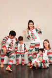 Rode groene familie kerstboom pyjama set