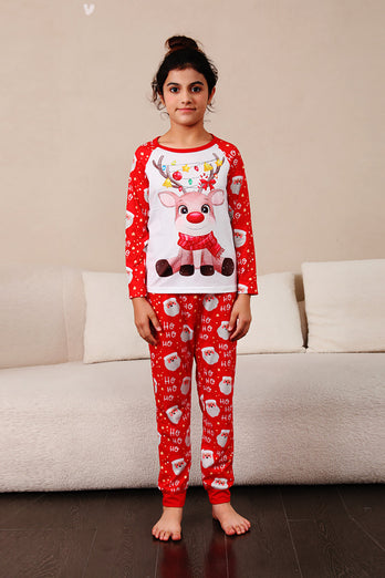 Red Deer Print Familie Kerst Pyjama