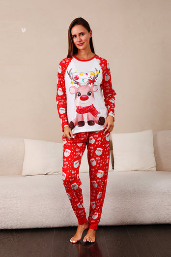 Red Deer Print Familie Kerst Pyjama