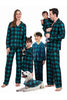 Afbeelding in Gallery-weergave laden, Donkergroen Plaid Christmas Family Matching 2 Delige Pyjama Set