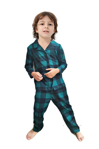 Donkergroen Plaid Christmas Family Matching 2 Delige Pyjama Set