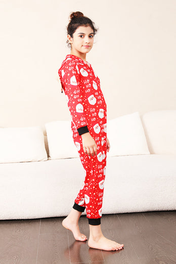 Familie Rode Kerst Claus Print Pyjama