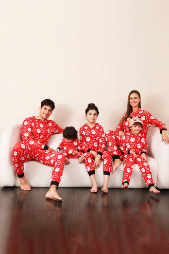Familie Rode Kerst Claus Print Pyjama