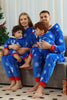 Afbeelding in Gallery-weergave laden, Kerstfamilie Royal Blue Flanel Snowflake Onesie Pyjama