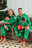 Afbeelding in Gallery-weergave laden, Kerst Familie Groene Flanel Sneeuwvlok Onesie Pyjama