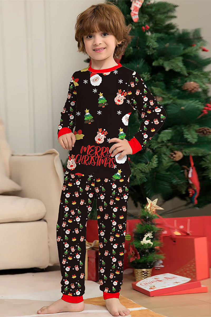 Afbeelding in Gallery-weergave laden, Kerstman en kerstboom Zwarte Familie Bijpassende Pyjama Set