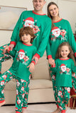 Groene kerstman en herten kerst familie bijpassende pyjama set