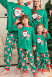 Groene kerstman en herten kerst familie bijpassende pyjama set