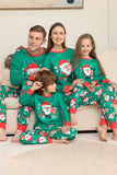 Groene kerstman en herten kerst familie bijpassende pyjama set