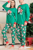 Groene kerstman en herten kerst familie bijpassende pyjama set