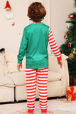 Groene en rode strepen Kerst Familie Matching Pyjama Set