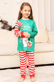 Groene en rode strepen Kerst Familie Matching Pyjama Set