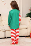 Groene en rode strepen Kerst Familie Matching Pyjama Set