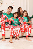 Groene en rode strepen Kerst Familie Matching Pyjama Set