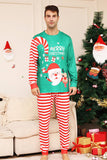 Groene en rode strepen Kerst Familie Matching Pyjama Set