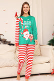 Groene en rode strepen Kerst Familie Matching Pyjama Set