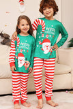 Groene en rode strepen Kerst Familie Matching Pyjama Set