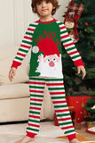 Groene en rode strepen Kerstmis Santa Claus Familie Pyjama Set