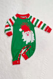 Groene en rode strepen Kerstmis Santa Claus Familie Pyjama Set