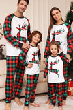 Groene en Rode Grid Herten Kerst Familie Bijpassende Pyjama Set