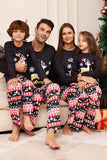 Kerst Black Deer en Snowflake Family Matching Pyjama Set
