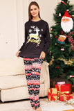 Kerst Black Deer en Snowflake Family Matching Pyjama Set