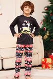 Kerst Black Deer en Snowflake Family Matching Pyjama Set