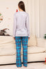 Afbeelding in Gallery-weergave laden, Grijze Hert en Blauw Geruite Kerst Familie Bijpassende Pyjama Set