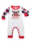Wit Hert en Rode Plaid Kerst Familie Bijpassende Pyjama Set