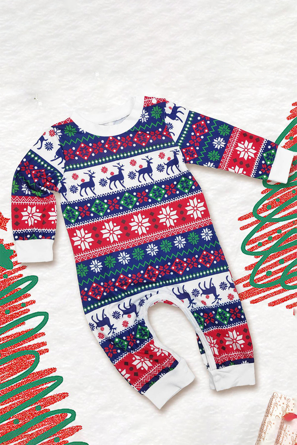 Rode groene familie kerstboom pyjama set