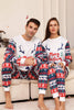 Afbeelding in Gallery-weergave laden, Witte en blauwe herten sneeuwvlok patroon kerst familie bijpassende pyjama set