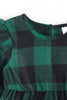 Afbeelding in Gallery-weergave laden, Familie Matching Outfits Donkergroene geruite Bowknot Jurken en Lange Mouwen T-Shirt