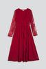 Afbeelding in Gallery-weergave laden, Rode kanten jurken en lange mouwen T-shirt familie bijpassende outfits