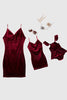 Afbeelding in Gallery-weergave laden, Bordeaux fluwelen slip jurken moeder dochter familie bijpassende outfits