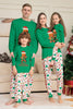 Afbeelding in Gallery-weergave laden, Kerstmis Familie Bijpassende Pyjama Groene Santa Claus Print Pyjama Set