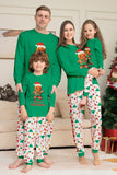 Kerstmis Familie Bijpassende Pyjama Groene Santa Claus Print Pyjama Set