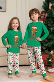 Kerstmis Familie Bijpassende Pyjama Groene Santa Claus Print Pyjama Set