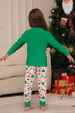 Kerstmis Familie Bijpassende Pyjama Groene Santa Claus Print Pyjama Set