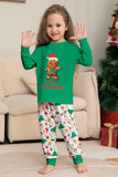 Kerstmis Familie Bijpassende Pyjama Groene Santa Claus Print Pyjama Set