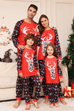 Kerstmis Familie Bijpassende Pyjama Zwart Rood Hert Bedrukte Pyjama Set