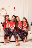 Kerstmis Familie Bijpassende Pyjama Zwart Rood Hert Bedrukte Pyjama Set