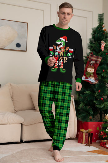Kerstmis Familie Wijn Minnaar Dinosaurus Print Pyjama Set