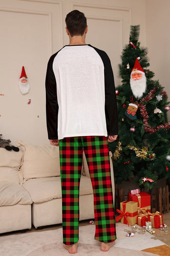 Kerstmis Familie Zwart Wit Hert Bedrukte Plaid Pyjama Set