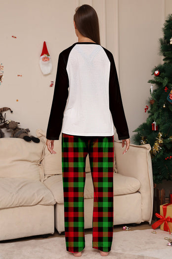 Kerstmis Familie Zwart Wit Hert Bedrukte Plaid Pyjama Set