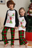 Afbeelding in Gallery-weergave laden, Kerstmis Familie Zwart Wit Hert Bedrukte Plaid Pyjama Set