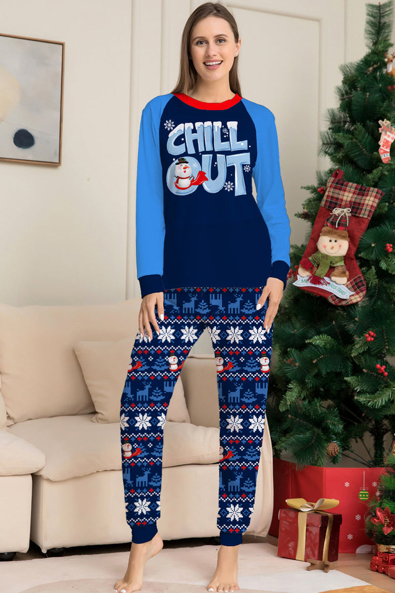 Afbeelding in Gallery-weergave laden, Kerst Familie Bijpassende Pyjama Set Navy Chill Out Pyjama&#39;s