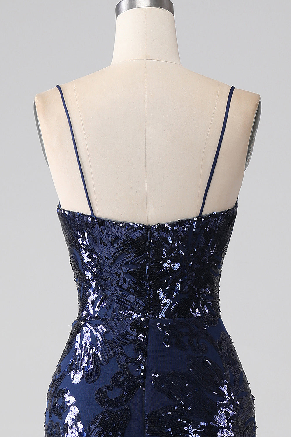 Glinsterende pailletten zeemeermin Spaghetti Strap Prom jurk met split