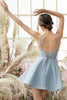 Afbeelding in Gallery-weergave laden, Spaghettibandjes Blauwe Homecoming-jurk